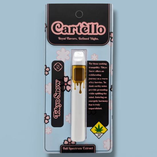 Photograph of product: Cartello | Tokyo Snow | Full Spectrum | Postless Disposable | 1g