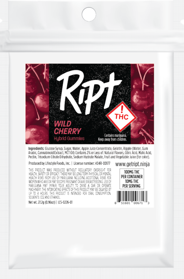 Photograph of product: Ript Gummies Hybrid: Wild Cherry