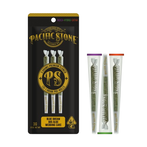Photograph of product: Pacific Stone | Legend Variety Pre-Rolls (3 Pack) | 3g