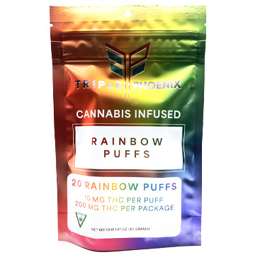 Photograph of product: TRIPLE PHOENIX | RAINBOW PUFFS FREEZE DRIED CANDIES | 200MG