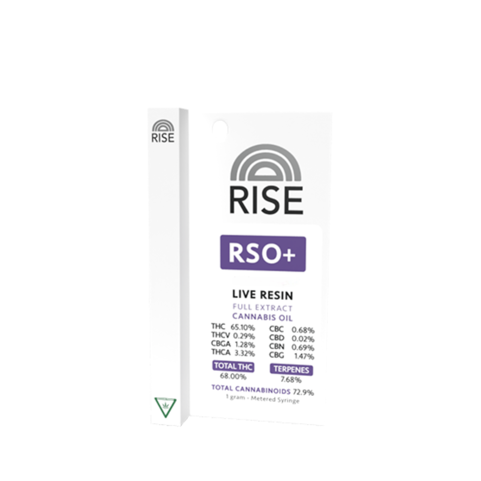 Photograph of product: RISE | Concentrate | Syringe | RSO x LIVE RESIN | GMO