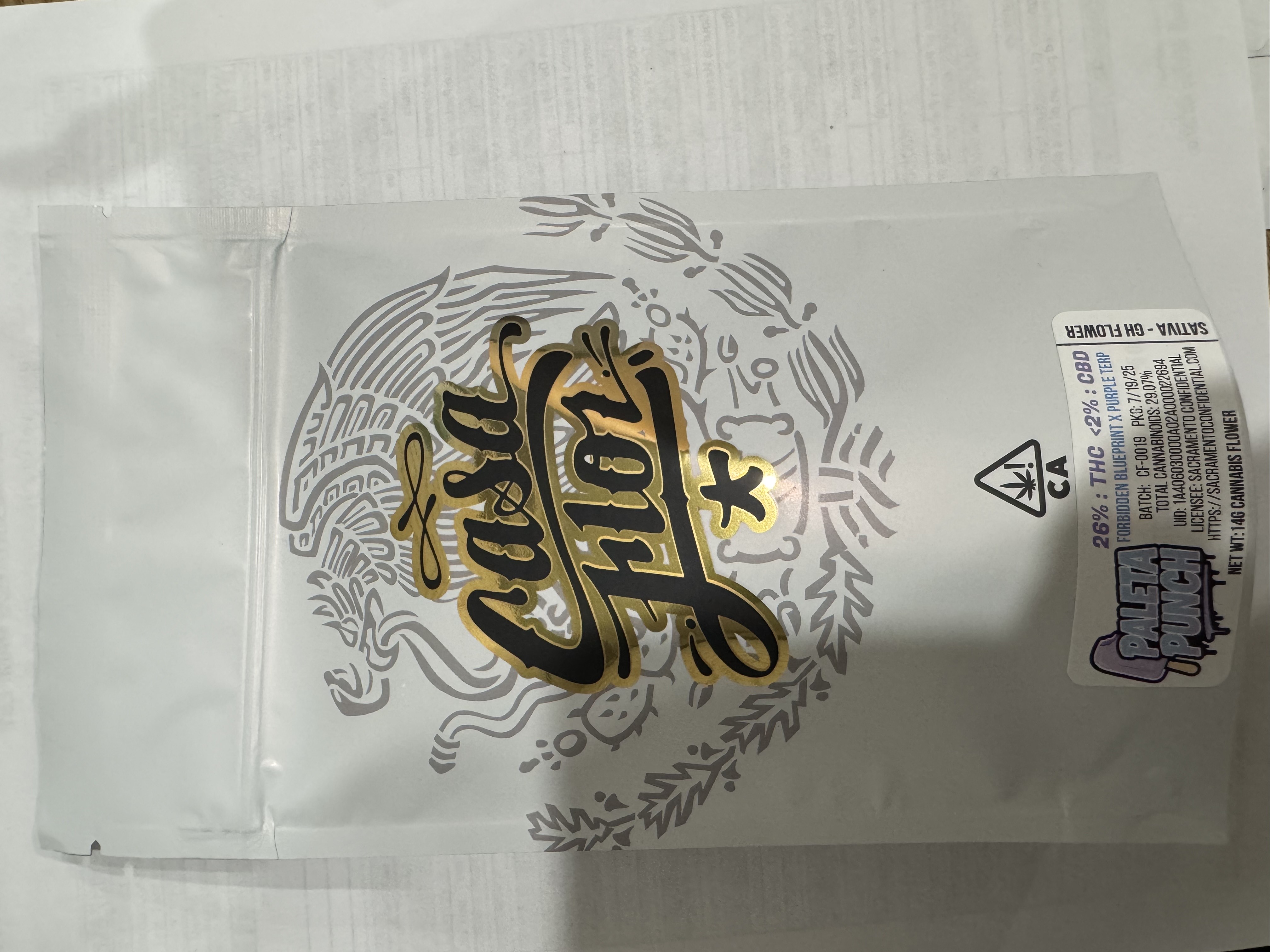 Photograph of product: PALETA PUNCH 14G FLOWER - 14 G