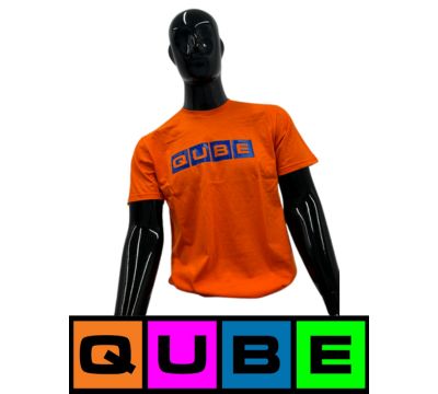 Photograph of product: Qube | Orange Shirt | Solid Logo | Medium