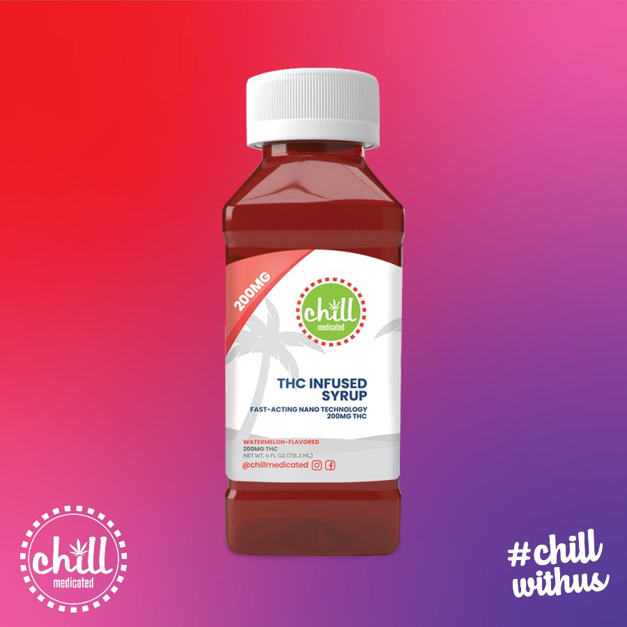 Photograph of product: CHILL MEDICATED | 200MG SYRUP | WATERMELON