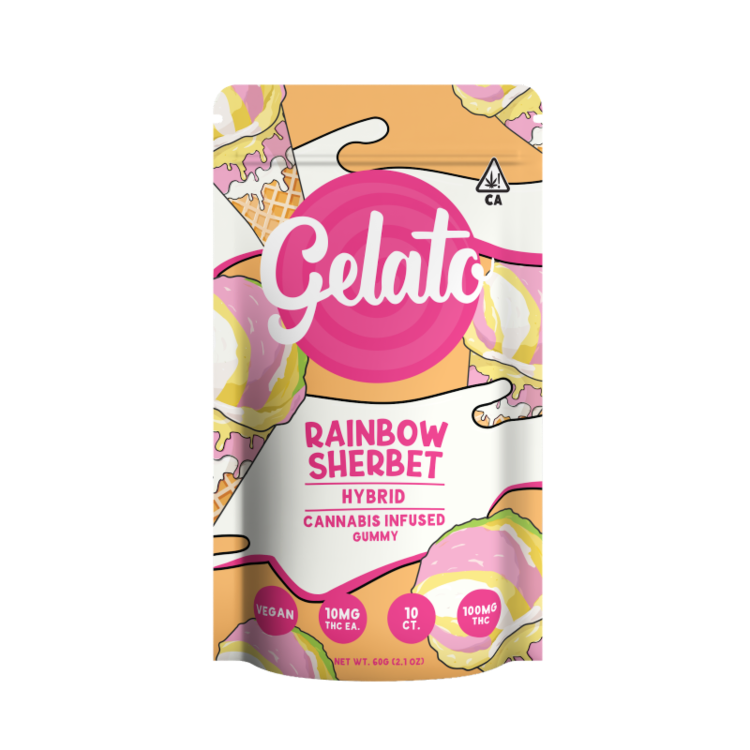 Photograph of product: Gelato | Rainbow Sherbet | 200mg