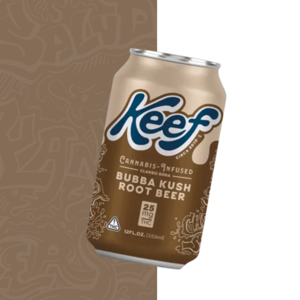 Photograph of product: (Drink) Keef | Bubba Kush Root Beer Infused Soda 25mg (12oz) - Hybrid