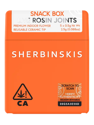 Photograph of product: LIVE ROSIN INFUSED - 5-PACK - SNACK BOX (2.5G)
