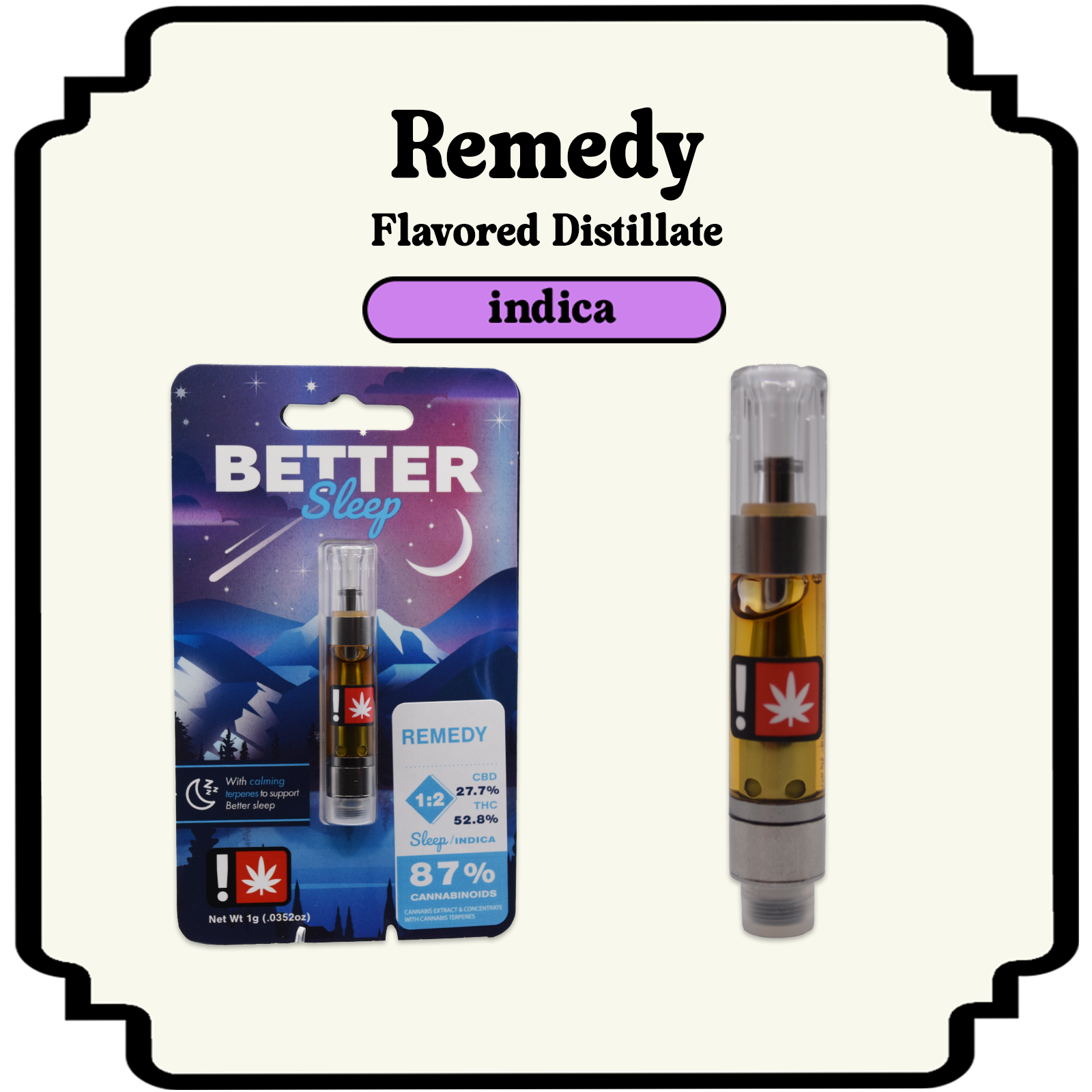 Photograph of product: Remedy 1:2 Distillate Cartridge | 1g