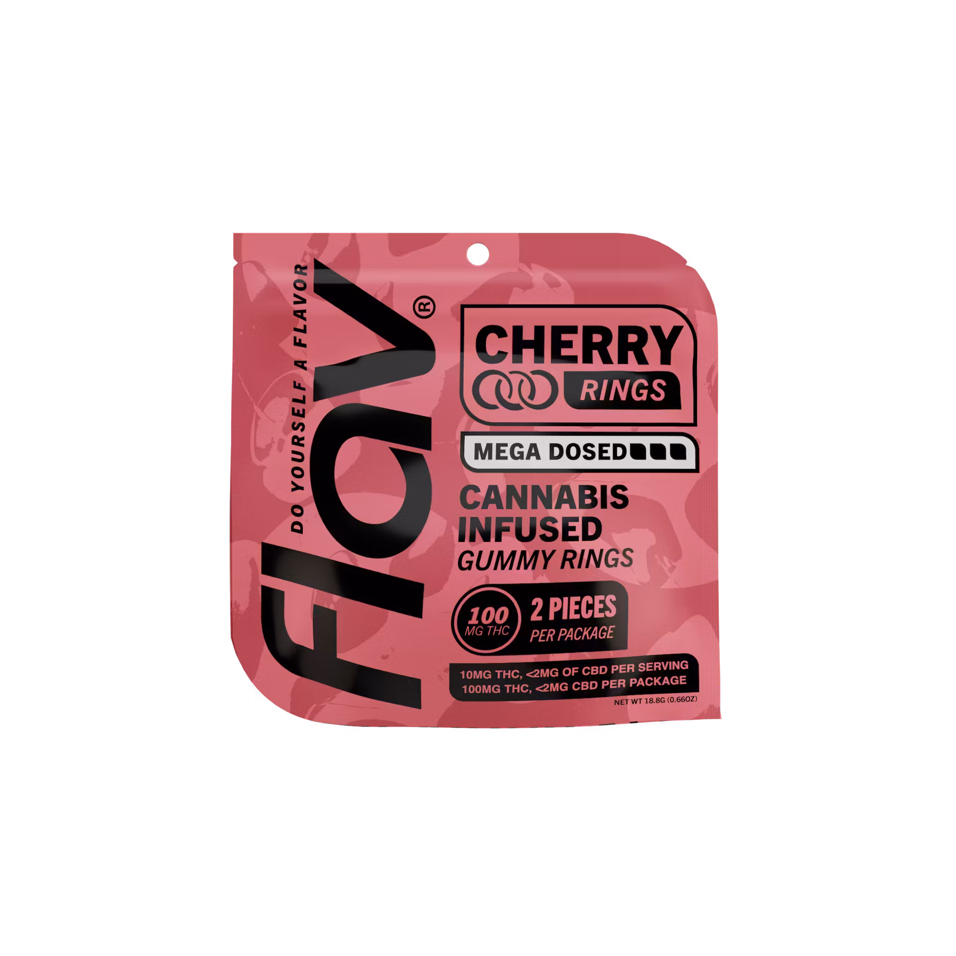 Photograph of Product: Flav - Cherry Mega Dose Rings - 100mg