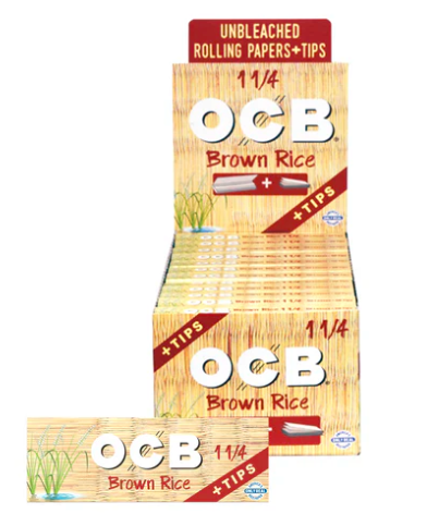Photograph of product: OCB Brown Rice 1 1/4 Papers w/ Tips