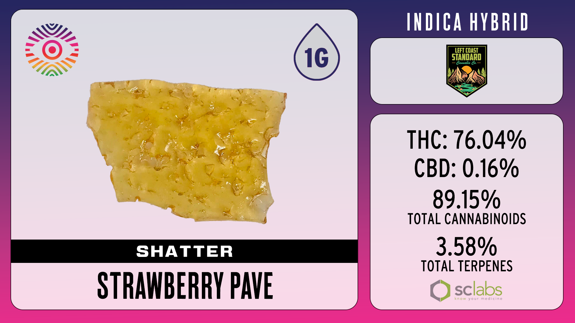 Photograph of product: Strawberry Pave Shatter