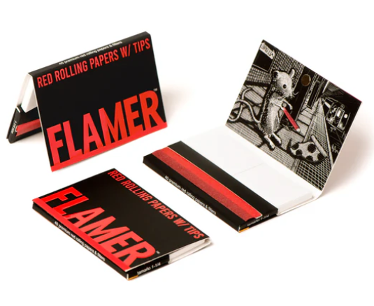 Photograph of product: Flamer | Red Rolling Papers w/ Tips | 40ct
