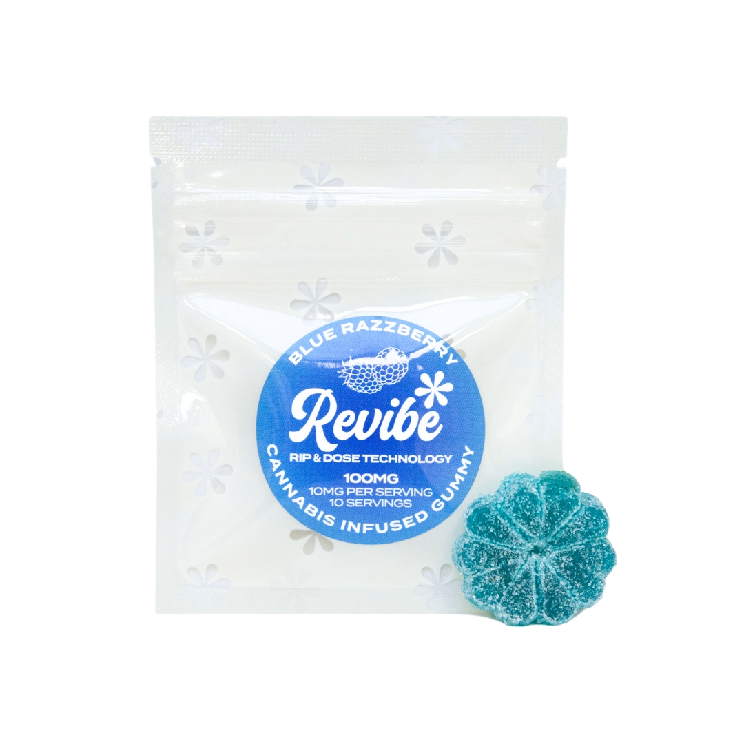 Photograph of product: Revibe - Rip & Dose Single Blue Razzberry Gummy - 100mg