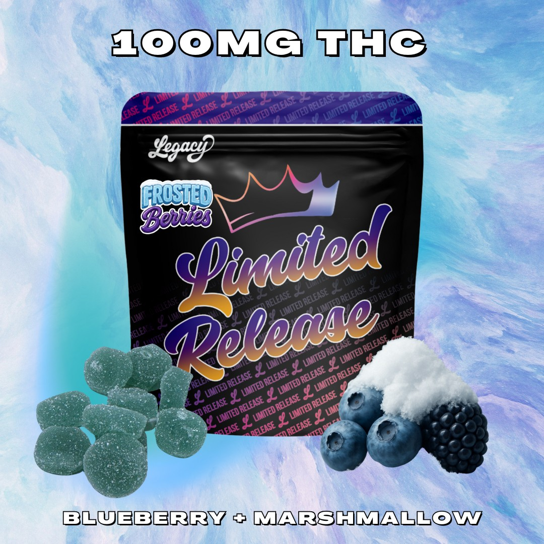 Photograph of product: LEGACY Gummies 100mg: Frosted Berries 10pc