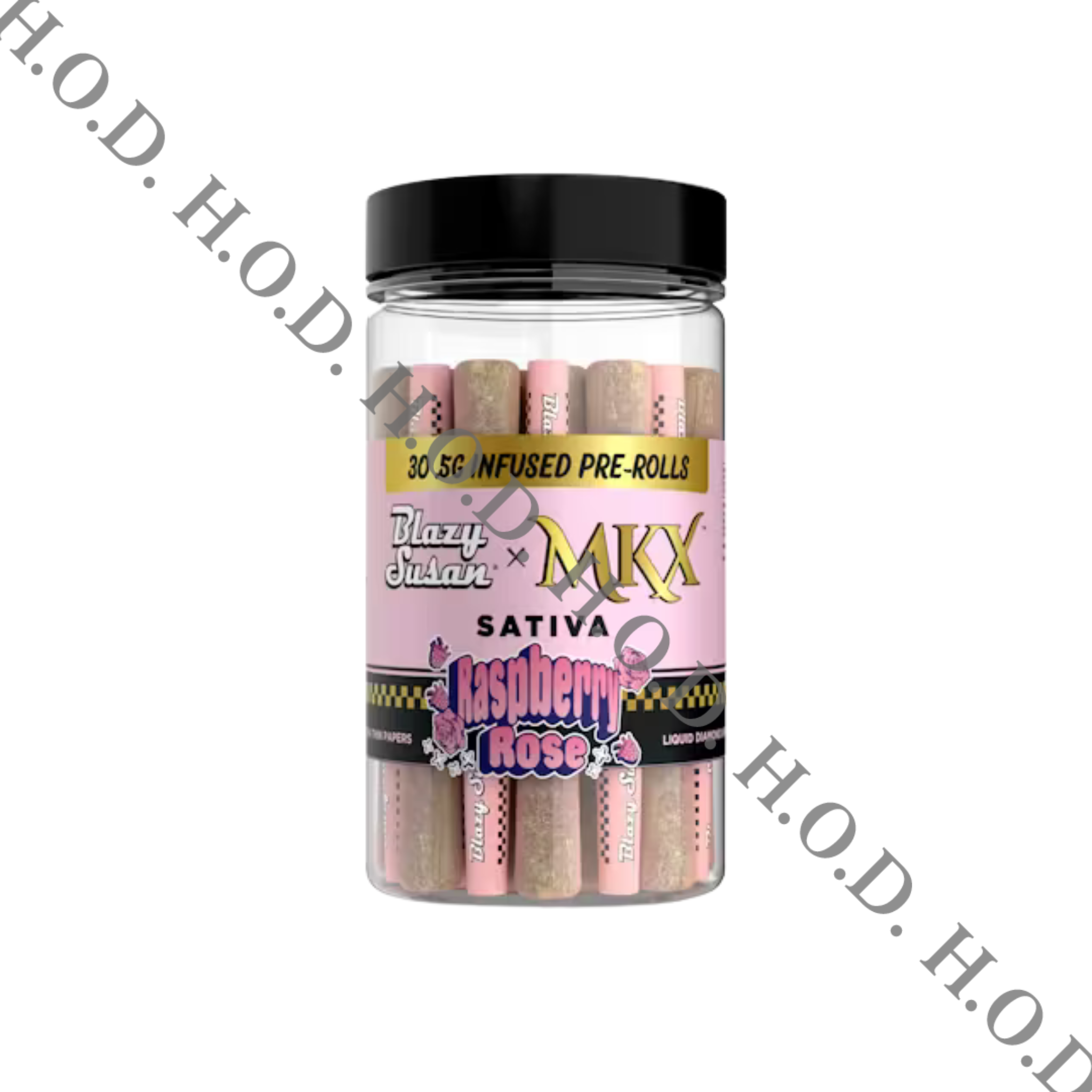 Photograph of product: Blazy Susan x MKX Raspberry Rose Liquid Diamond Infused Pre-Roll .5g 30 Pack