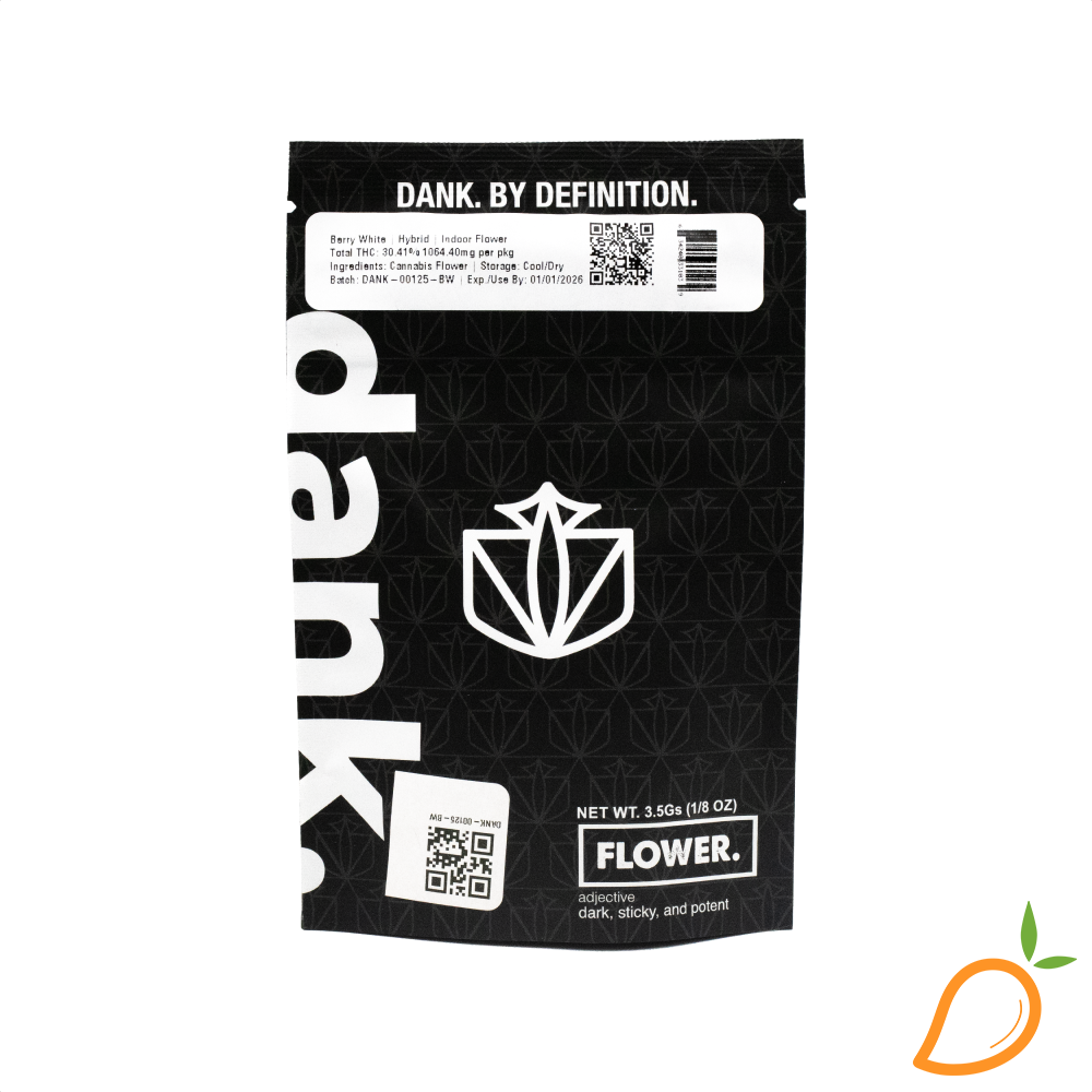 Photograph of product: 3.5g Berry White Prepackaged Indoor Flower Dank