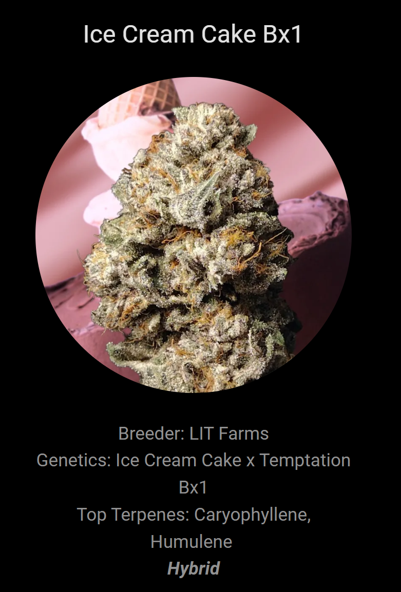 Photograph of product: Trichome Raw Flower - Ice Cream Cake Bx1 - 3.5g