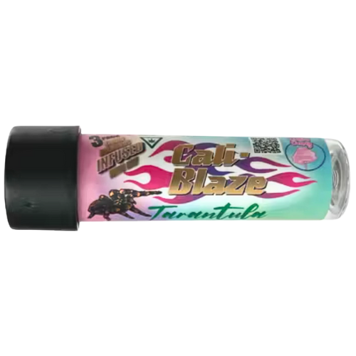 Photograph of product: Cali-Blaze Cotton Candy Oui'd Tarantula Infused Pre-Roll 3 Pack 3g