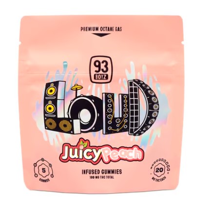 Photograph of product: 93 Boyz LOUD  Juicy Peach 100mg