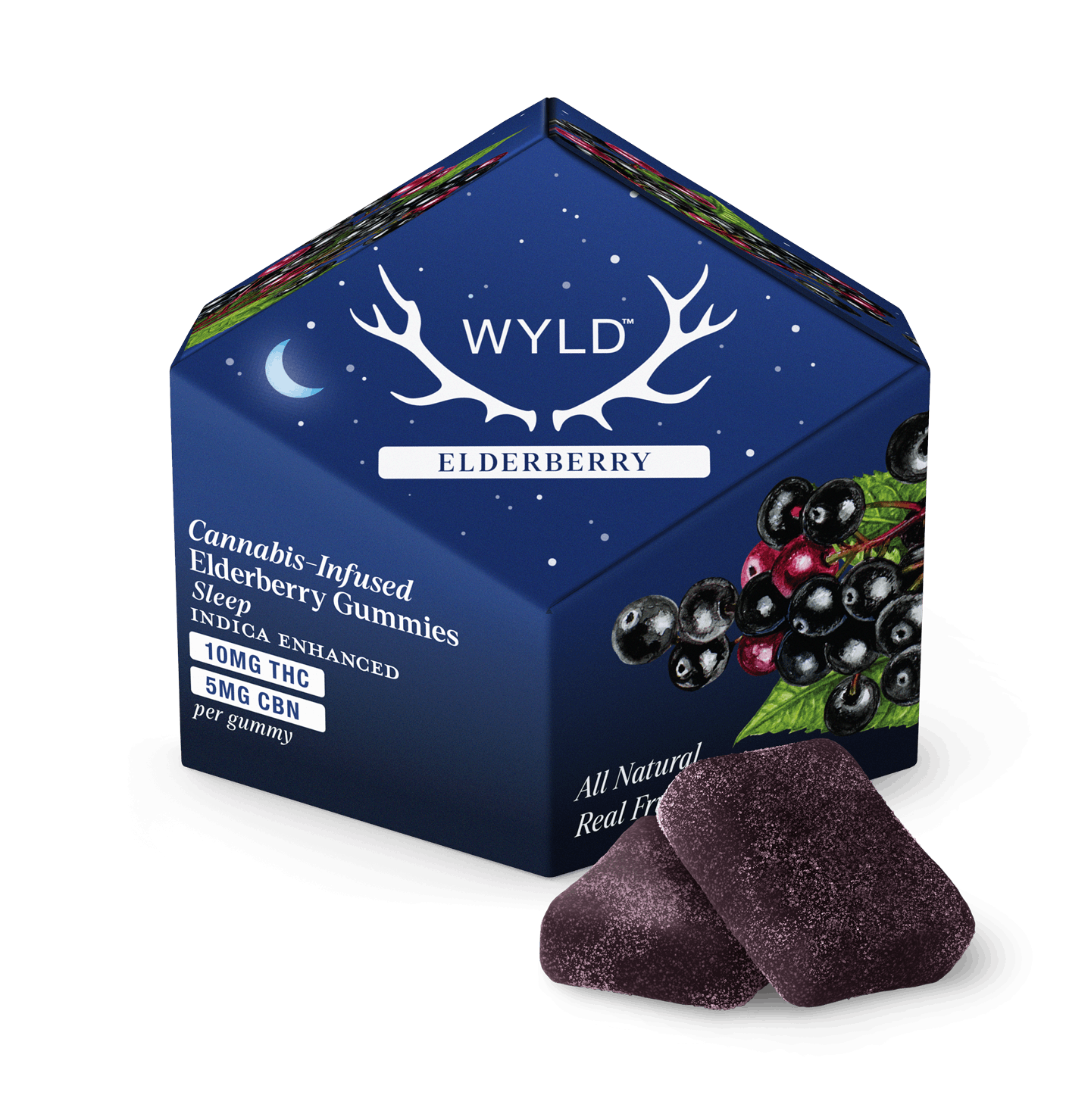 Photograph of product: WYLD | Elderberry | 100mg 2:1 (TH-oui:CBN) Gummies | 10 Pack
