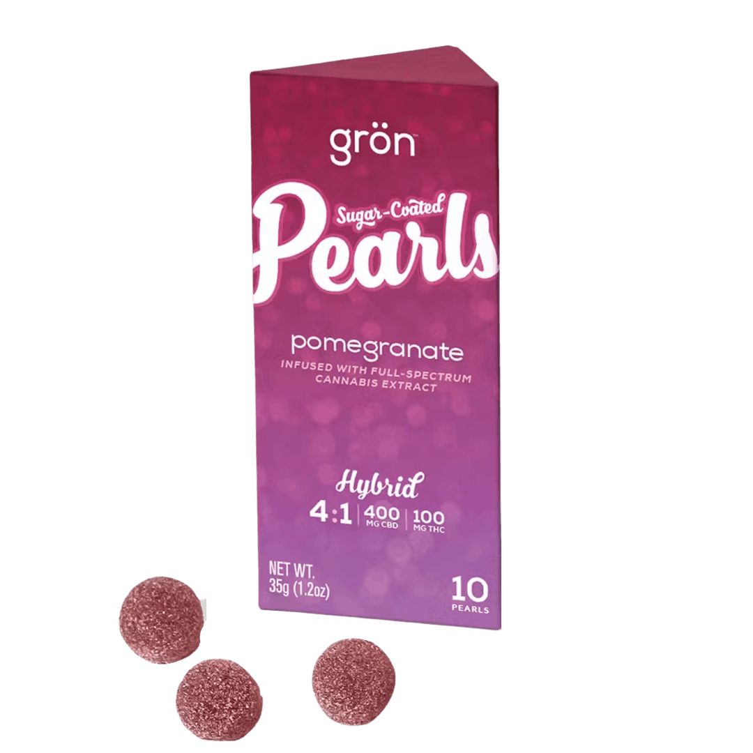 Photograph of product: Gron | Sugar-Coated Pearls | Pomegranate | 100mg