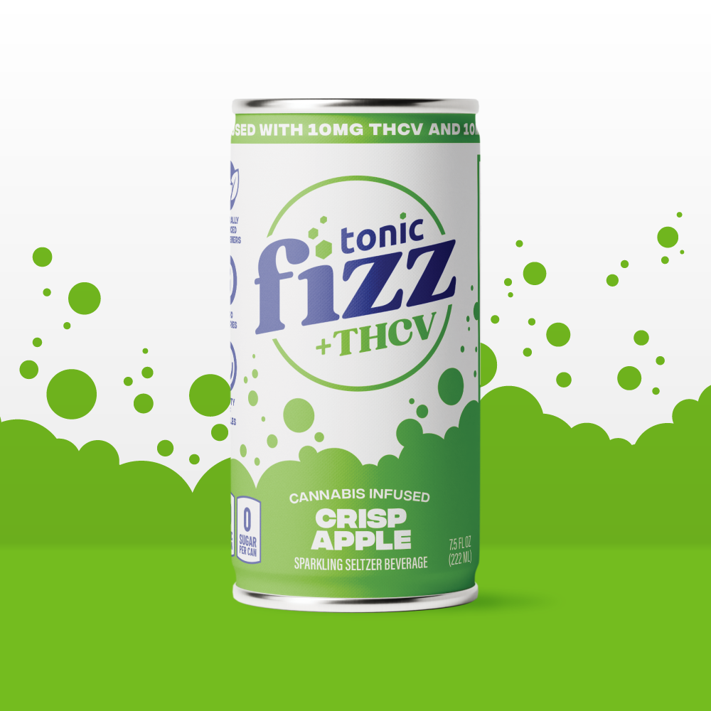 Photograph of product: Crisp Apple | 10mg TH-oui: 10mg TH-ouiV | 7.5oz Beverage | Tonic Fizz Shorties