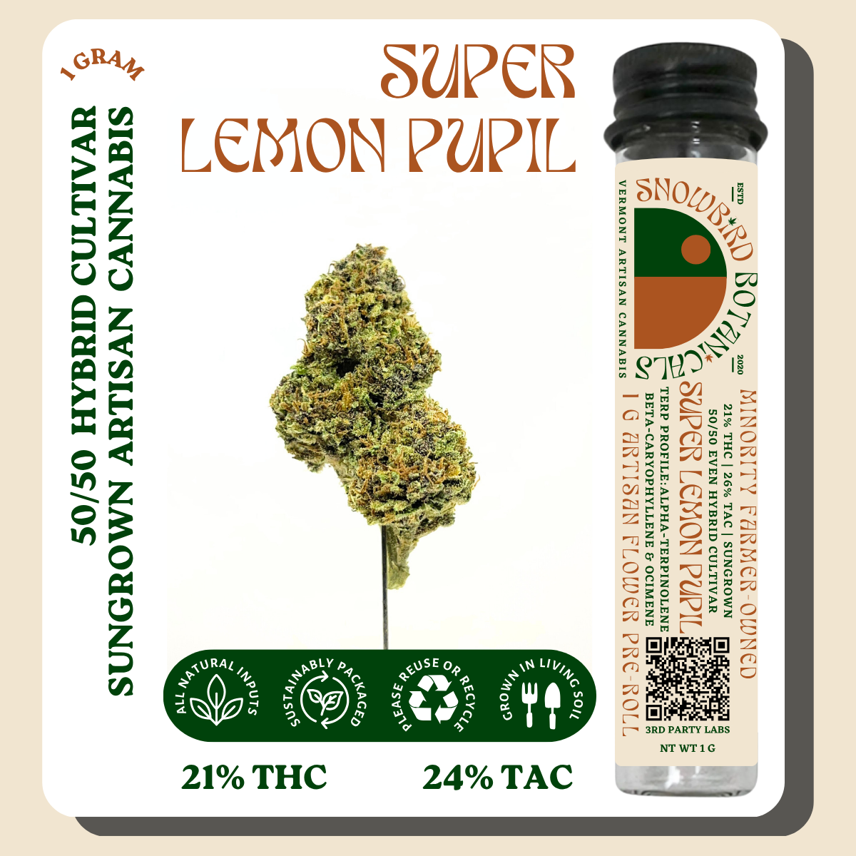 Photograph of product: Super Lemon Pupil | 1g Pre-Roll