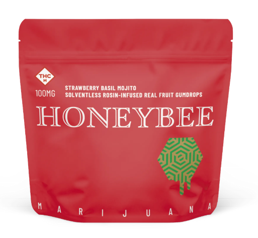 Photograph of product: 100mg Rosin Gummies | Strawberry Basil Mojito