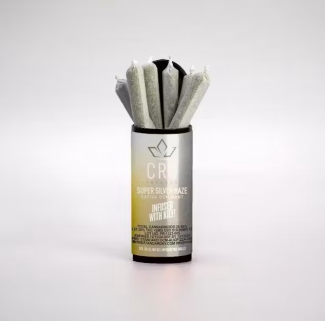 Photograph of product: CRU | Super Silver Haze | Infused Pre-Roll | 6pk
