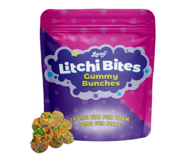 Photograph of product: Litchi Bites | 10mg | 10pk Gummies | Legacy