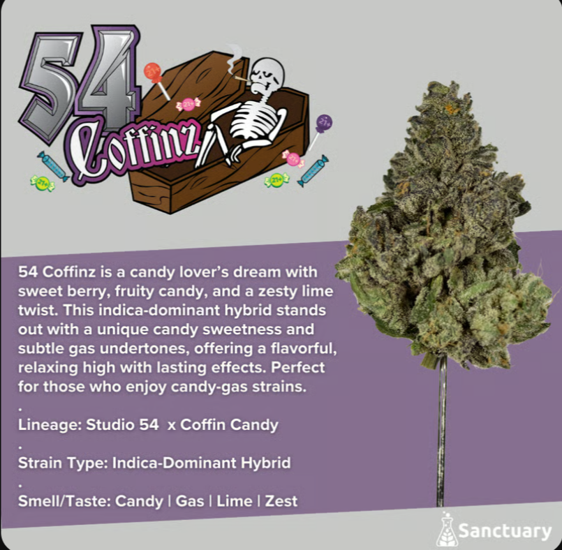 Photograph of product: 54 Coffinz Flower | 28g | Sanctuary Medicinals