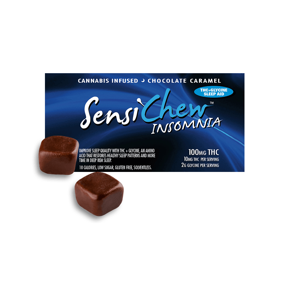 Photograph of product: Sensi Chew Insomnia Chocolate Caramel TH-oui + Glycine