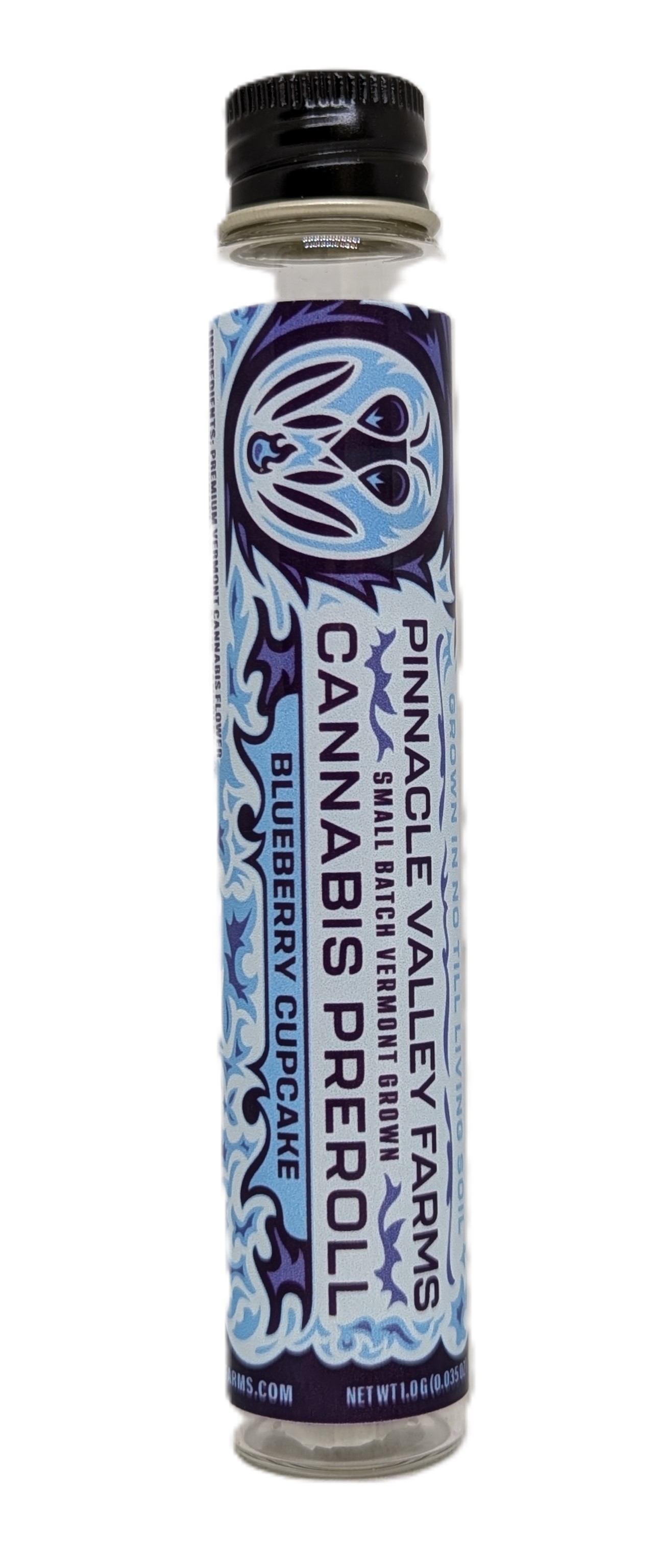 Photograph of product: Blueberry Cupcake Pre-Roll | Pinnacle Valley