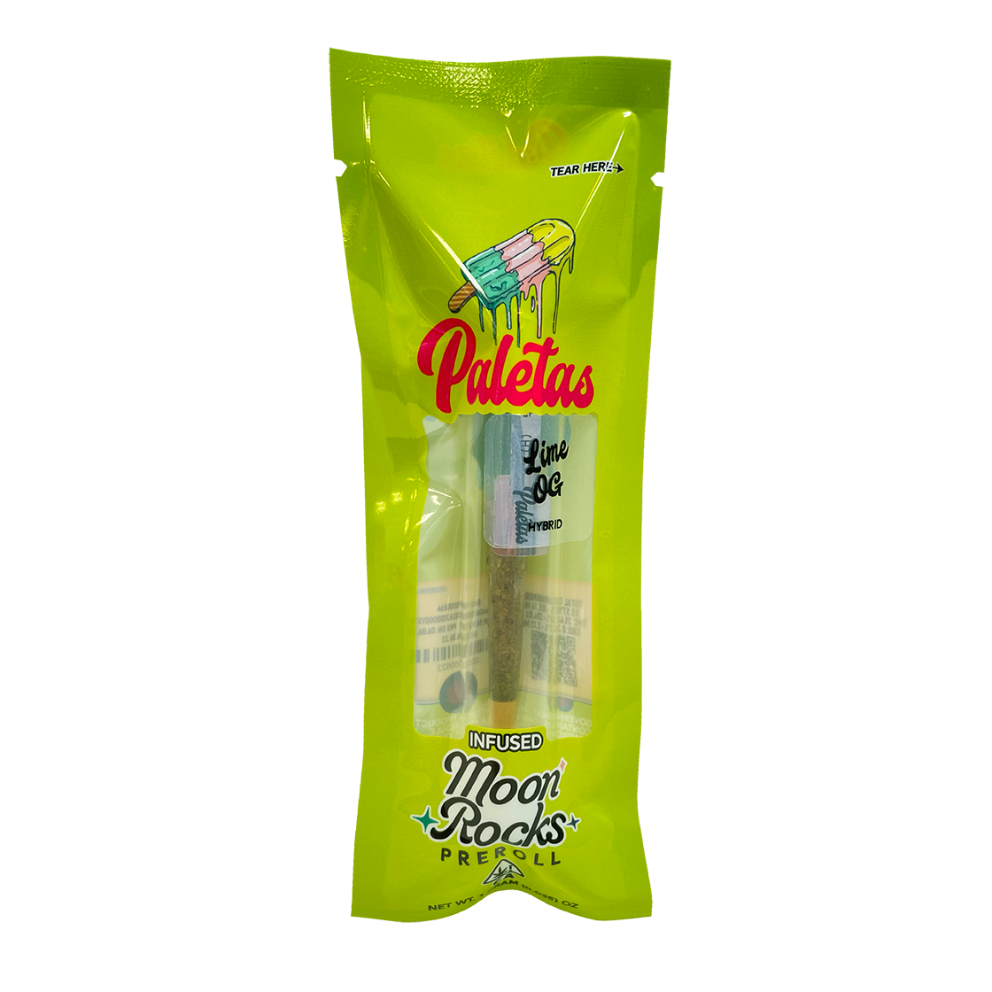 Photograph of Product: Paletas Lime OG Hybrid Infused Moonrock Blunt 1.5g