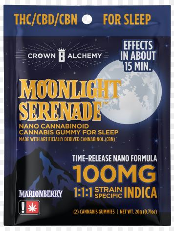 Photograph of product: Crown B Alchemy | Moonlight Serenade | 1:1:1 CBN Gummy 100mg