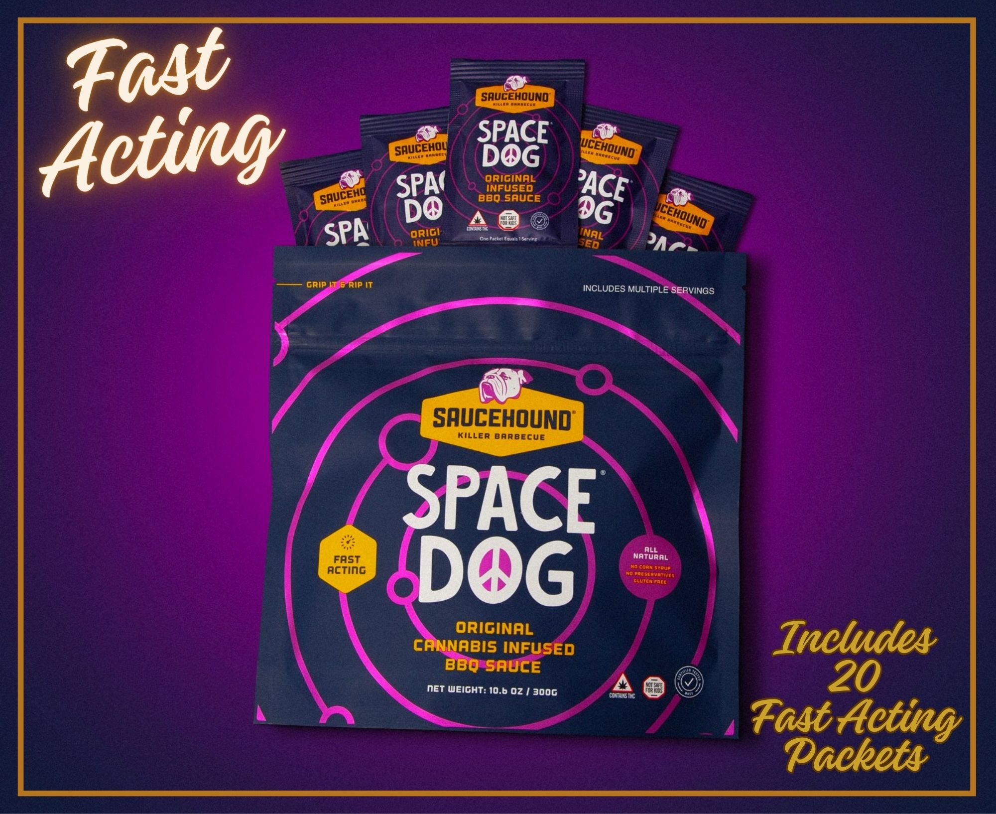 Photograph of product: Sauce | Space Dog | Original BBQ | 20pk [Fast Acting]