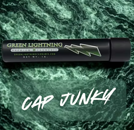 Photograph of product: Green Lightning Pre-Roll 1g- Cap Junky
