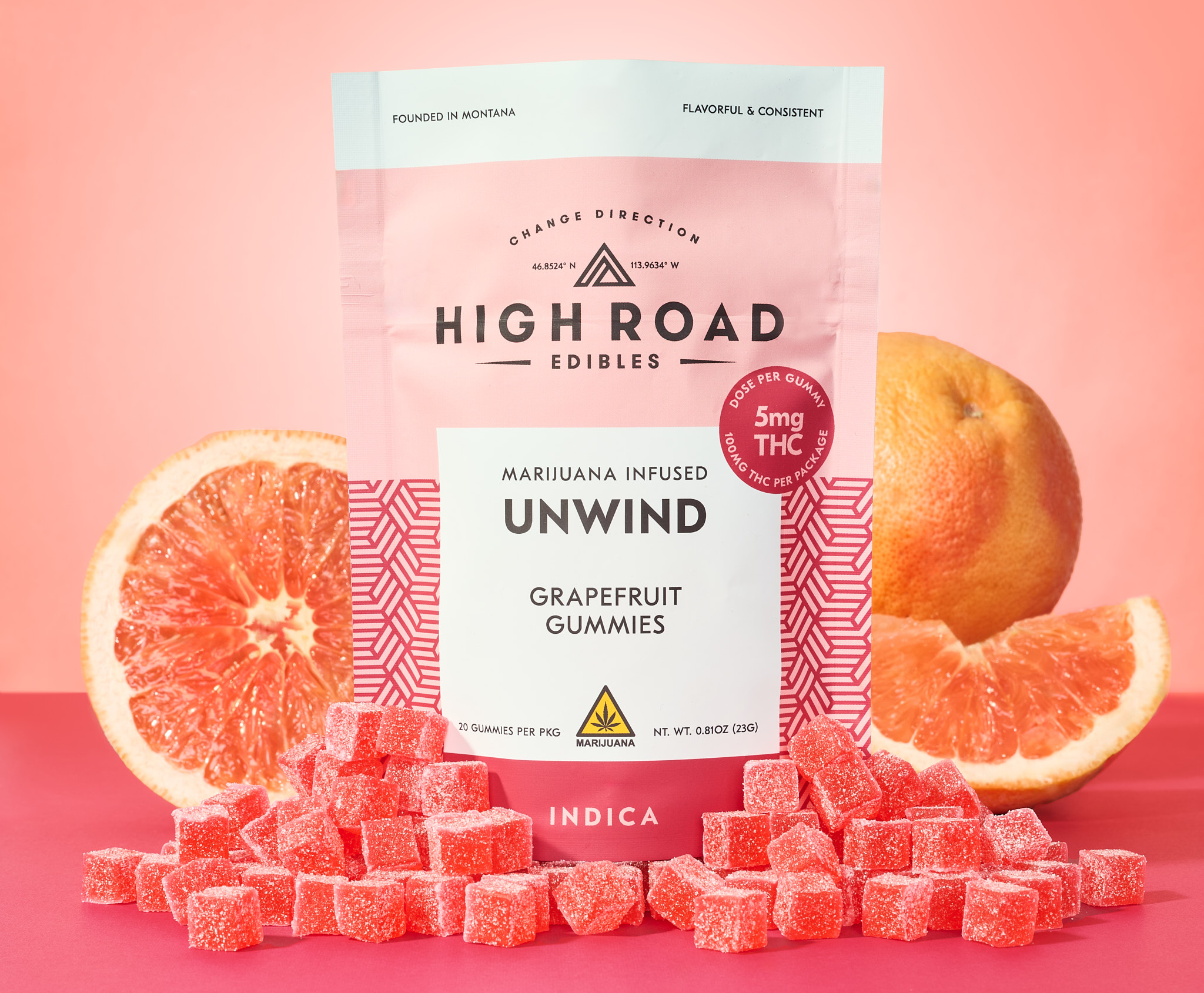 Photograph of product: High Road | Unwind Grapefruit Gummies