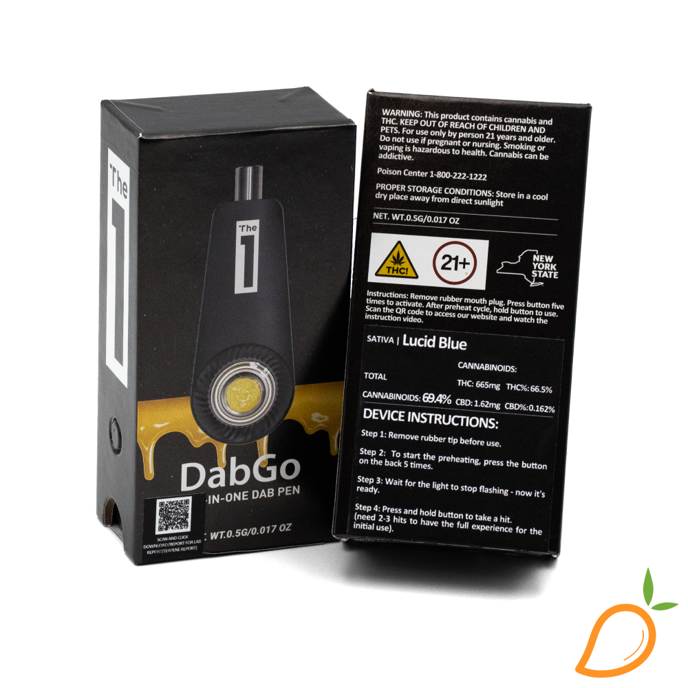 Photograph of product: 0.5g Lucid Blue DabGo Badder AIO The1