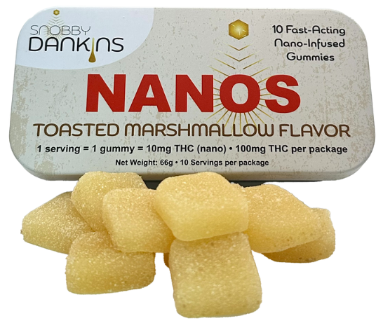 Photograph of product: Snobby Dankins - Nano Gummy - Toasted Marshmallow - 10pk