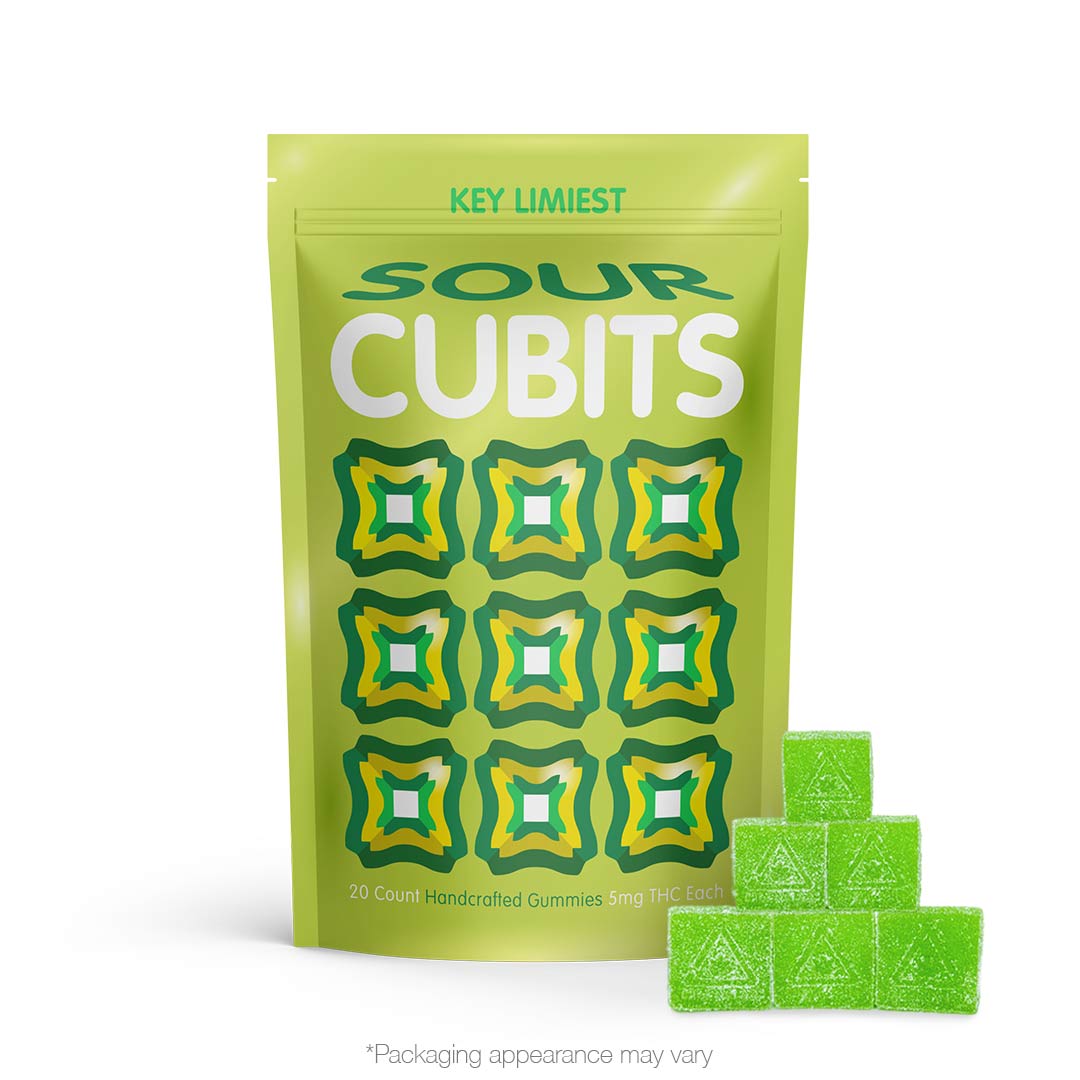 Photograph of product: Cubits: Sour Key Limiest | 100mg TH-oui | 20pk