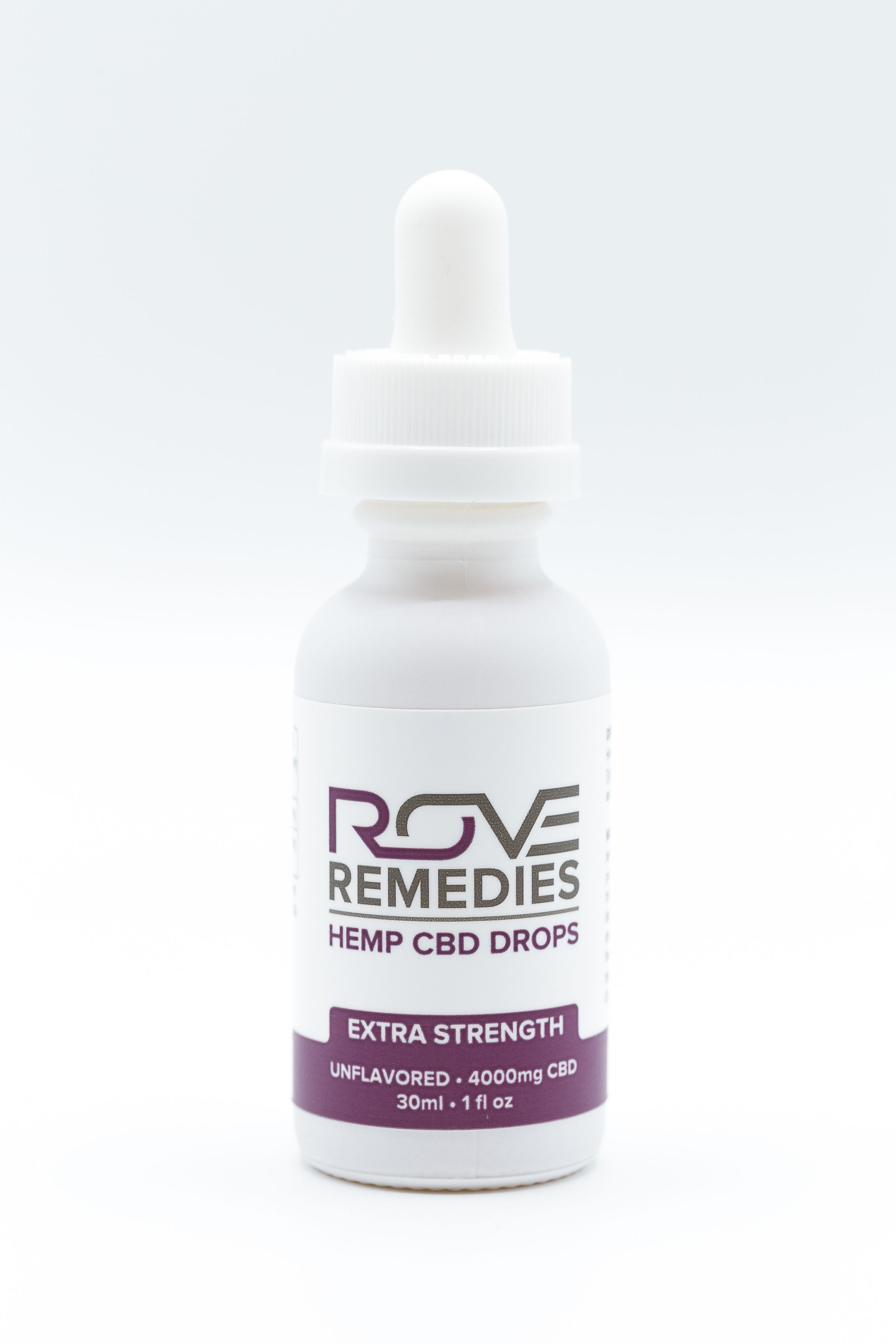 Photograph of Product: ROVE Remedies Unflavored Extra Strength CBD Tincture 4000mg