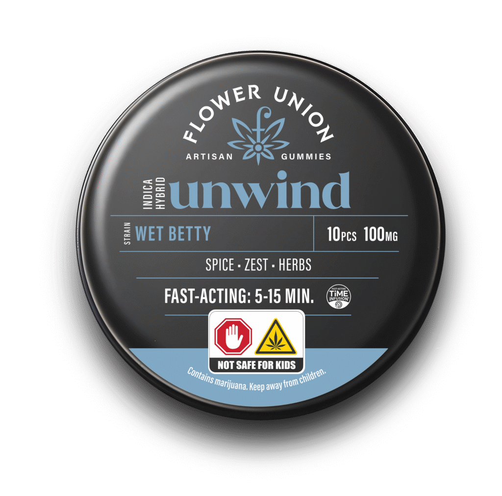 Photograph of product: Flower Union Unwind (Wet Betty) Artisan Gummies - 100mg