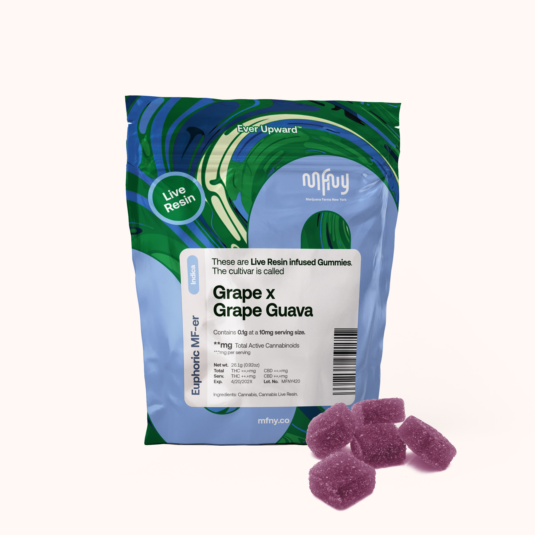 Photograph of Product: Grape x Grape Guava | Live Resin Gummies