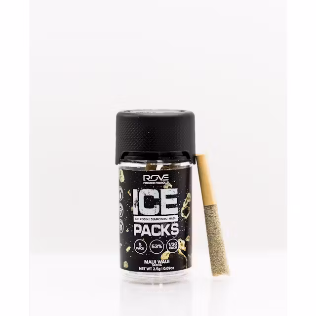 Photograph of product: Rove | Maui Waui | 5pk  au chocolat, Diamonds & Rosin Infused Pre-Rolls 2.5g