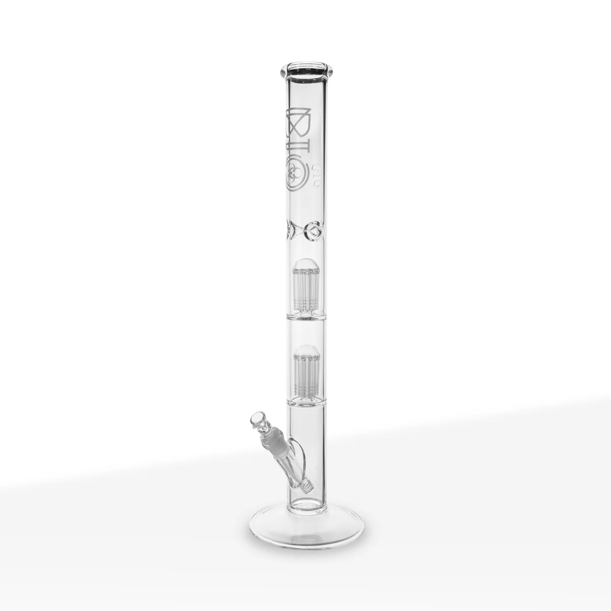 Photograph of product: BIO Glass Double Chamber 10-Arm Tree Percolator Straight Water Pipe - Silver