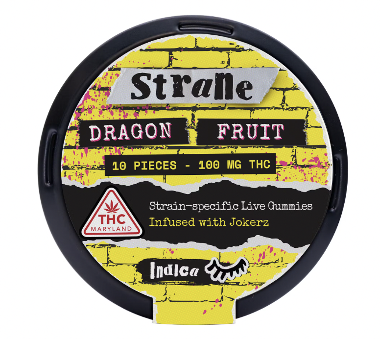 Photograph of product: Dragon Fruit (Jokerz Infused) "Oui'd" Live Resin Gummies [TH-oui 10mg] || Strane