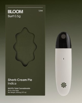 Photograph of product: Bloom Sherb Cream Pie Rosin Disposable 0.5g