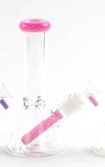 Photograph of product: LuvBuds - MILKY PINK - 8" Color Accented Bong
