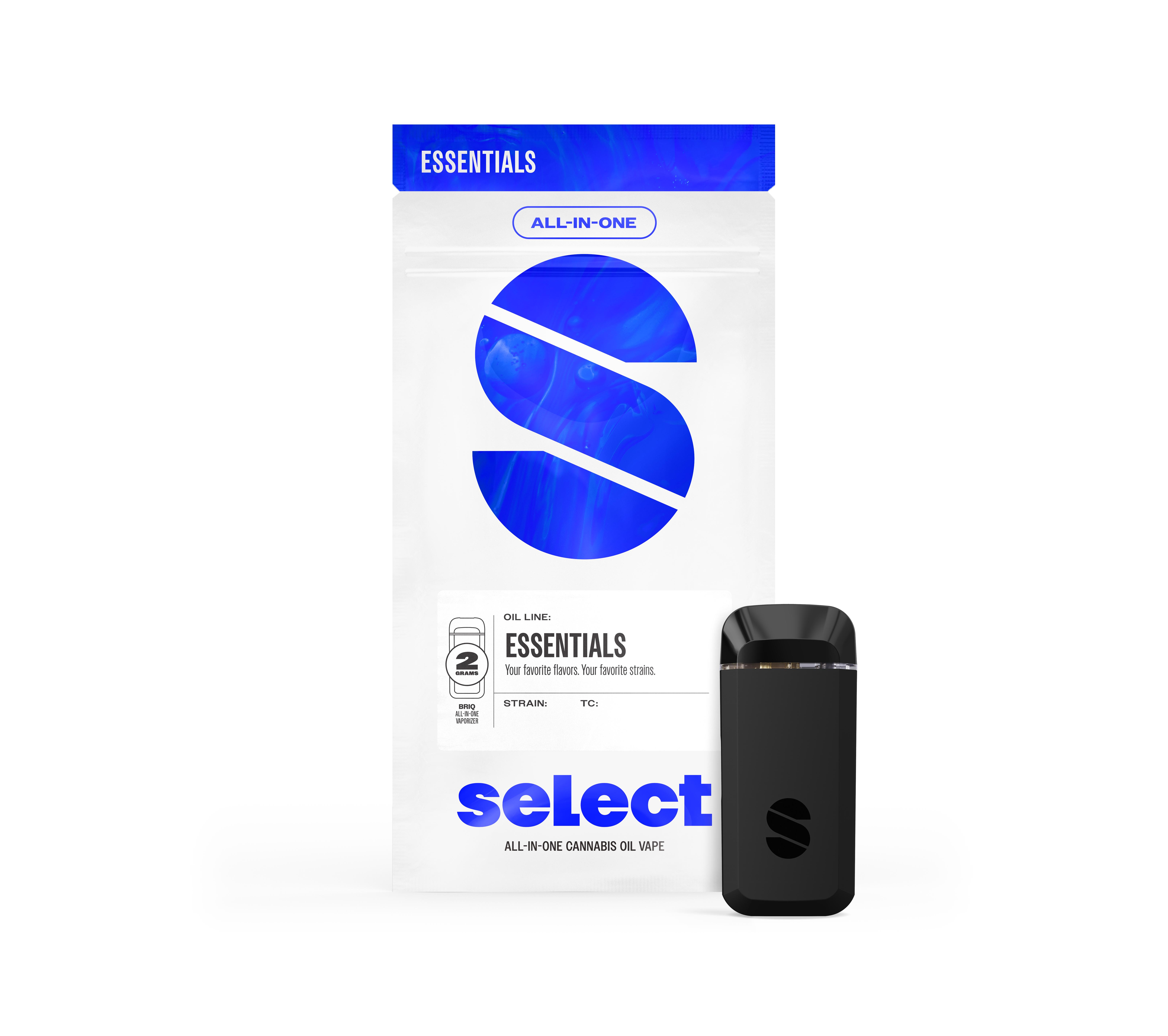 Photograph of product: Select BRIQ | 2g | Vape | Distillate Disposable | Pineapple Express